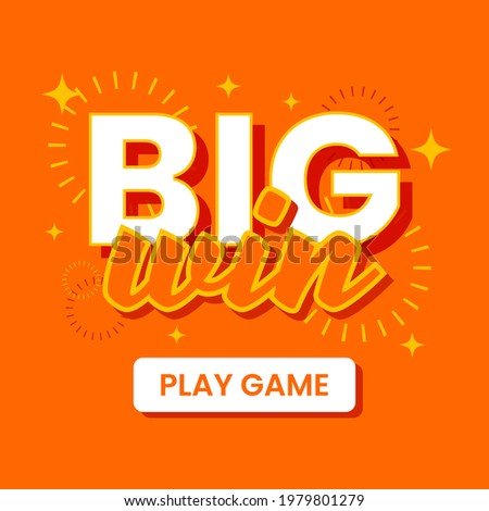 Big Win Game Web Banner Template Vector