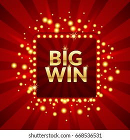 Big win glowing banner eps 10 vector  design