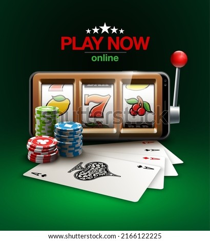 big win illustration Online Jackpot casino Slot machine banner in mobile phone. Chips, playing card, dice. Marketing Luxury Banner Jackpot Online Casino game Slot-machine in Smartphone play now poster