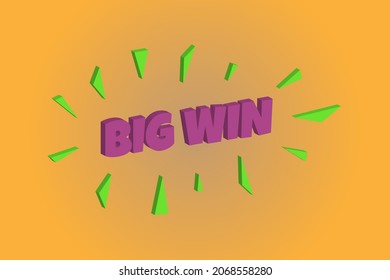 Big win leter, suitable for use as graphic material for gambling websites, surprises, lotteries, or similar prizes