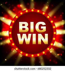 A big win. Online casino. Gambling. Gold text. For your design.
