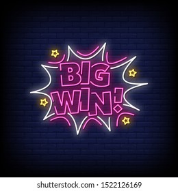 Big Win Signs Style Text Vector