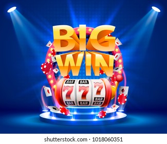 Big win slots 777 banner casino. Vector illustration