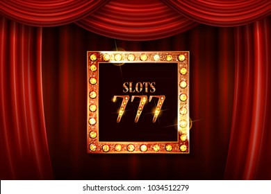 Big win slots 777 banner casino. Against the background of the red scene. Vector illustration