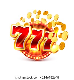 Big win slots 777 banner casino. Vector illustration