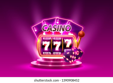 Big win slots 777 banner casino. Vector illustration