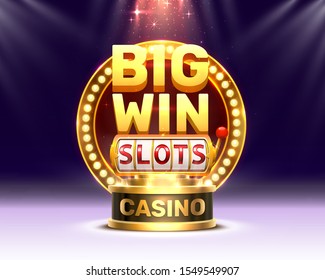 Big win Slots 777 Banner Casino, Rahmen Light Slots. Vektorillustration