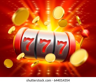 Big win slots 777 banner casino. Vector illustration