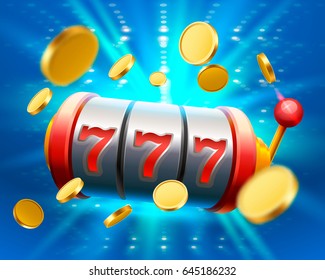 Big win slots 777 banner casino. Vector illustration