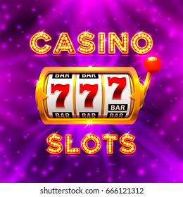 Big win slots 777 banner casino. Vector illustration