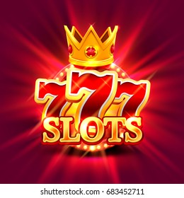 Big win slots 777 banner casino on the green background. Vector illustration 