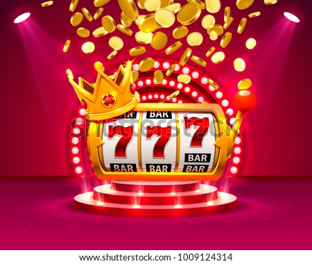 Big win slots 777 banner casino. Vector illustration