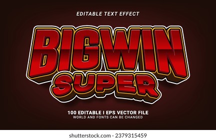 big win super 3d style text effect
