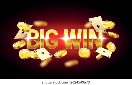 Big win. Vector illustration, advertising banner.