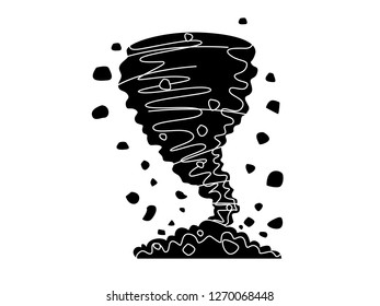 big wind silhouette vector illustration