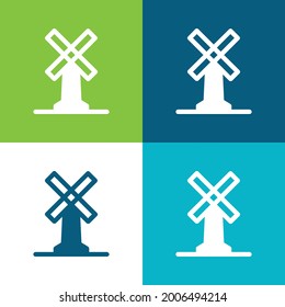Big Windmill Flat four color minimal icon set