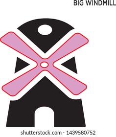 Big windmill icon buildings concept symbol design