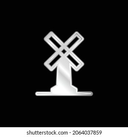 Big Windmill silver plated metallic icon