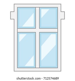 Big window frame icon. Cartoon illustration of big window frame vector icon for web