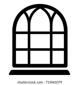Big window frame icon. Simple illustration of big window frame vector icon for web