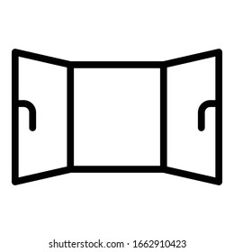 Big window house icon. Outline big window house vector icon for web design isolated on white background