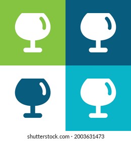 Big Wine Glass Flat four color minimal icon set