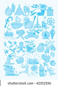 Big Winter Holidays Set (hand drawn vector)