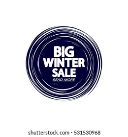 Big Winter Sale, banner design template, vector illustration