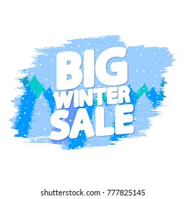 Big Winter Sale, banner design template, vector illustration