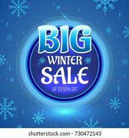 Big winter sale banner vector illustration for promotion advertising. Christmas sale advertising. New Year Sale promotion.