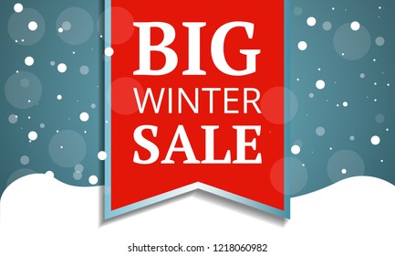 Big winter sale concept banner. Cartoon illustration of big winter sale vector concept banner for web design