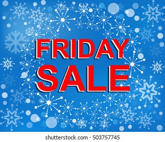 Big winter sale poster with FRIDAY SALE text. Special offer sale. Tag discount symbol. Retail banner sign. Sale price isolated on white background. Black friday sale tag