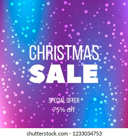 Big winter sale poster, special offer, discount. Vector illustration