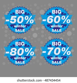 Big winter sale, big sale special offer banner, vector illustration.