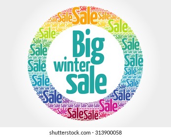 Big winter sale stamp vector words cloud, business concept background