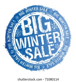 Big winter sale vector rubber stamp.