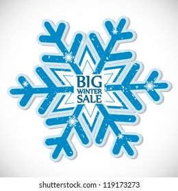 Big winter sale, vector sticker, Christmas offer