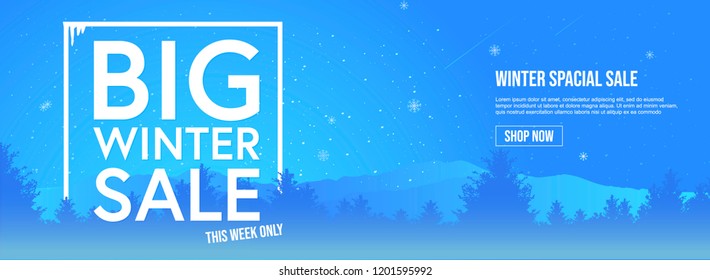 Big winter Sale web Banner.