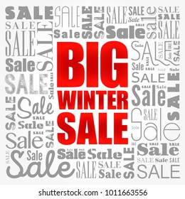 Big winter sale words cloud, business concept background