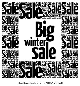 Big winter sale words cloud, business concept background