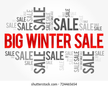 Big winter sale words cloud, business concept background