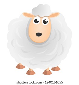 Big wool sheep icon. Cartoon of big wool sheep vector icon for web design isolated on white background