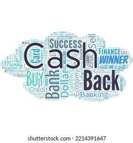 Big word cloud in the shape of UFO with words cash back. Incentive offered buyers certain product whereby they receive cash.