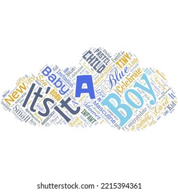 Big word cloud in the shape of UFO with words It S A Boy. Expecting a male baby cute blue colors a lot of car toys