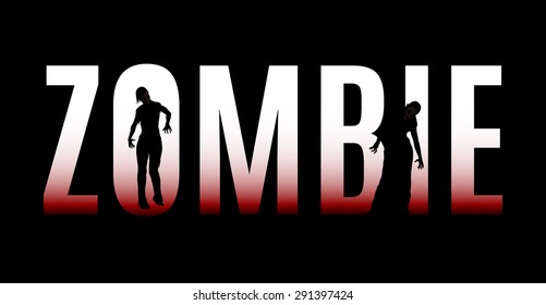 Big Word Zombie Isolated On Black Stock Vector (Royalty Free) 291397424 ...