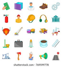 Big work icons set. Cartoon set of 25 big work vector icons for web isolated on white background