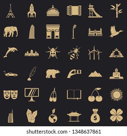 Big world icons set. Simple style of 36 big world vector icons for web for any design