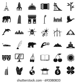 Big world icons set. Simple style of 36 big world vector icons for web isolated on white background