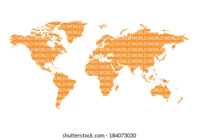 big world map on a white background