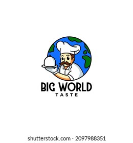 Big World Taste Simple Modern Logo Design Vector